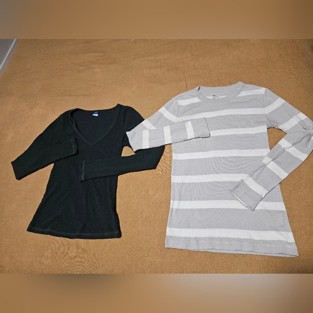 Old Navy and GAP Dark Green Ribbed/ Stiped Tops XS